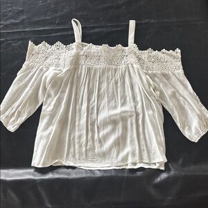 Love on a Hanger White Lace Off-Shoulder Blouse